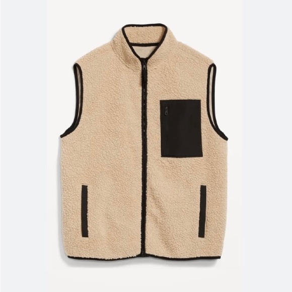 Old Navy Unisex Sherpa Zip Vest - Picture 1 of 17
